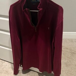Polo by Ralph Lauren Men's Deep Red Zip-Up Sweater
